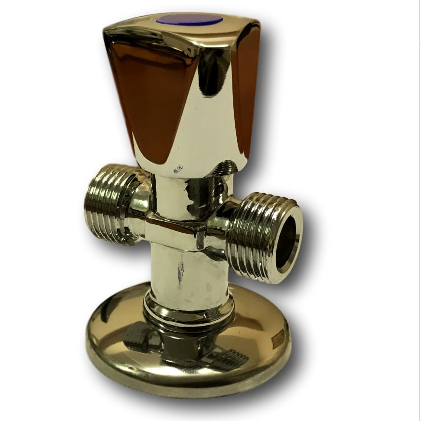 Ъглов двупътен кран 1/2"х1/2"х1/2"