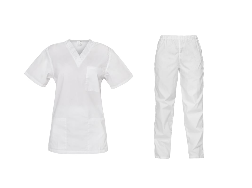 Комплект унисекс туника с панталон Cesare 430100 бял 2XL