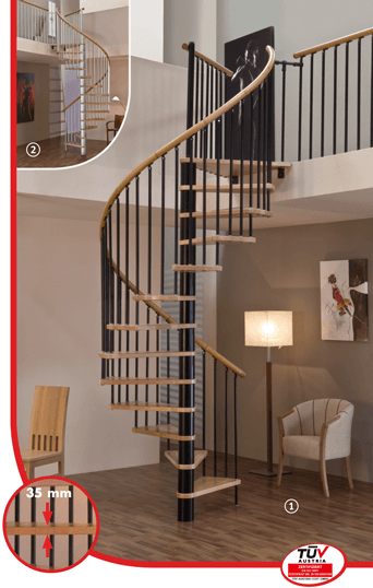 Интериорна вита стълба Dekor Black Ø160 / 3,09m