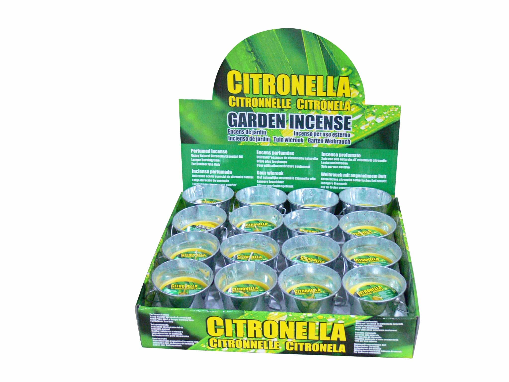 Свещ против насекоми в метална купичка Citronella 9см