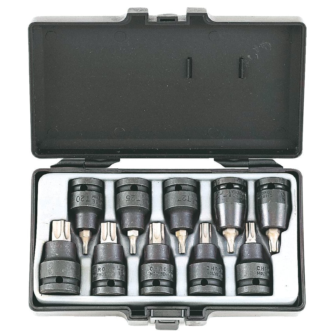 Ударни вложки 1/2" накрайник TORX комплект 10 броя