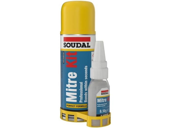 Двукомпонентно цианоакрилатно лепило + спрей Soudal 50/200 мл