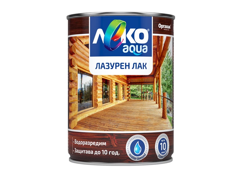 Лазурен лак Леко Aqua безцветен 700 ml