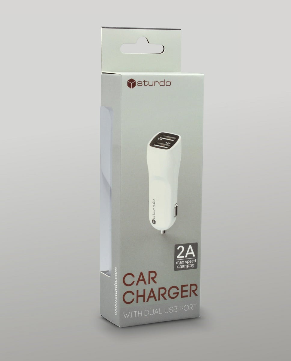 Зарядно за автомобил Sturdo Car Charger 2xUSB 2A бяло
