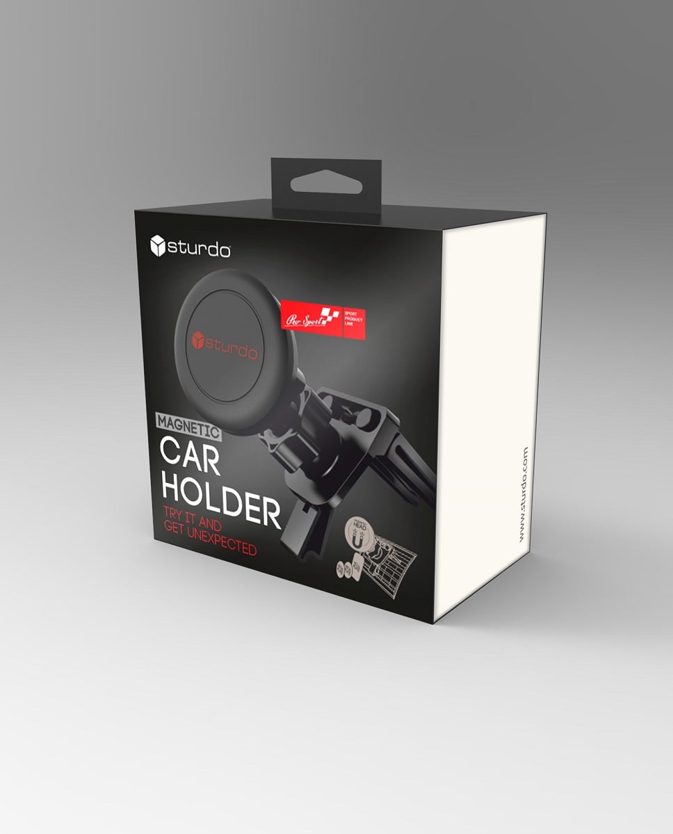 Магнитна стойка за автомобил Sturdo Magnetic Car Holder / Vent Mount черен