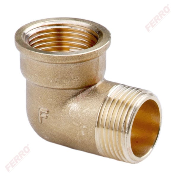 Коляно - нипел месинг Ferro 1/2"