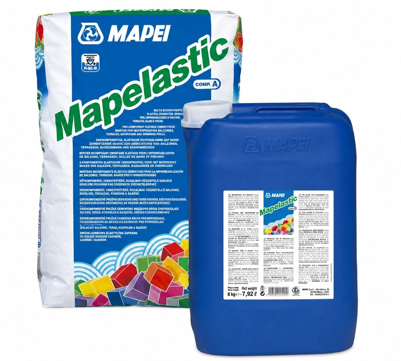 Еластична циментова хидроизолация Mapelastic (A+B) 2-К / 24кг/8кг