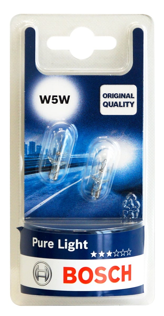 Автомобилна крушка Bosch W5W / 5W / 2 броя
