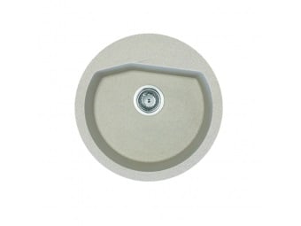 Гранитна кръгла мивка Vesta ф52х19 бежова