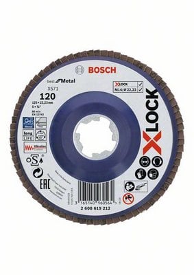 Ламелен прав диск Bosch X-Lock Best for Metal X571 / G120 / ø125х22.23мм