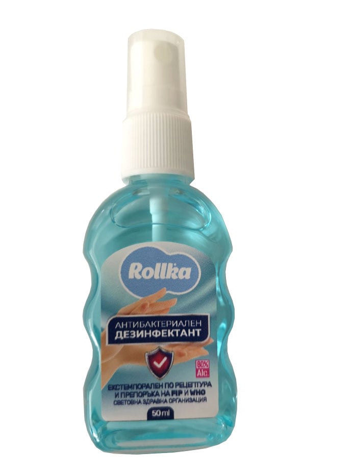 Антибактериален дезинфектант с пулверизатор Rollka 50 ml  