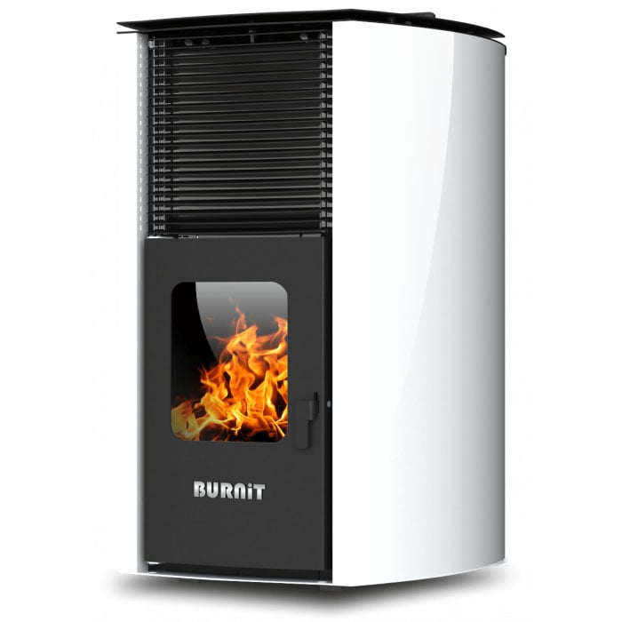 Пелетна камина Burnit Advant 4G 25 с водна риза / бяла