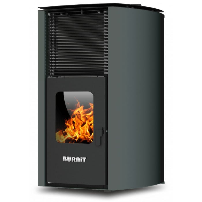 Пелетна камина Burnit Advant 4G 18 с водна риза / сив антрацит