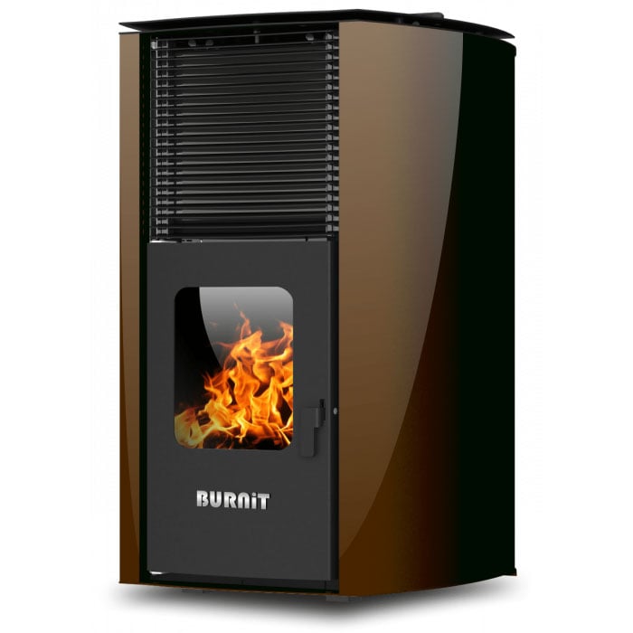 Пелетна камина Burnit Advant 4G 13 с водна риза / кафява