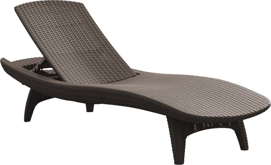 Шезлонг за плаж или градина от PVC ратан Pacific 230673 Cappuccino
