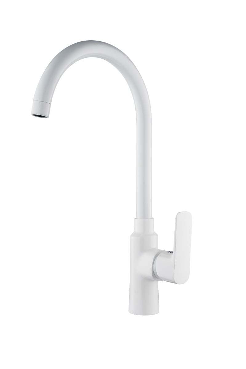 Едноръкохватков смесител за кухня Cascada Life White