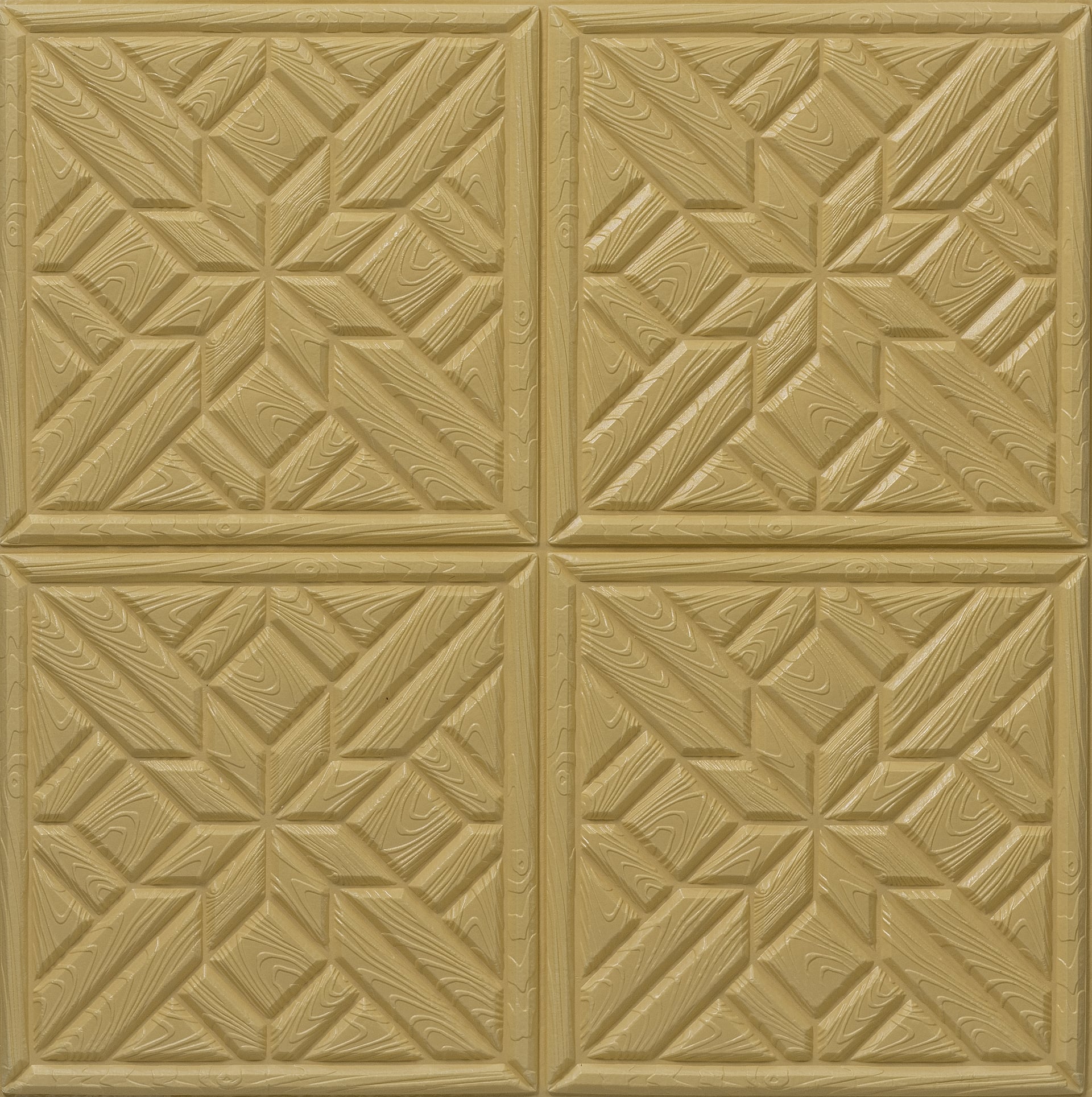 Топлоизолационно самозалепващо пано Square Wood Pattern 60x60x0,8см бежово