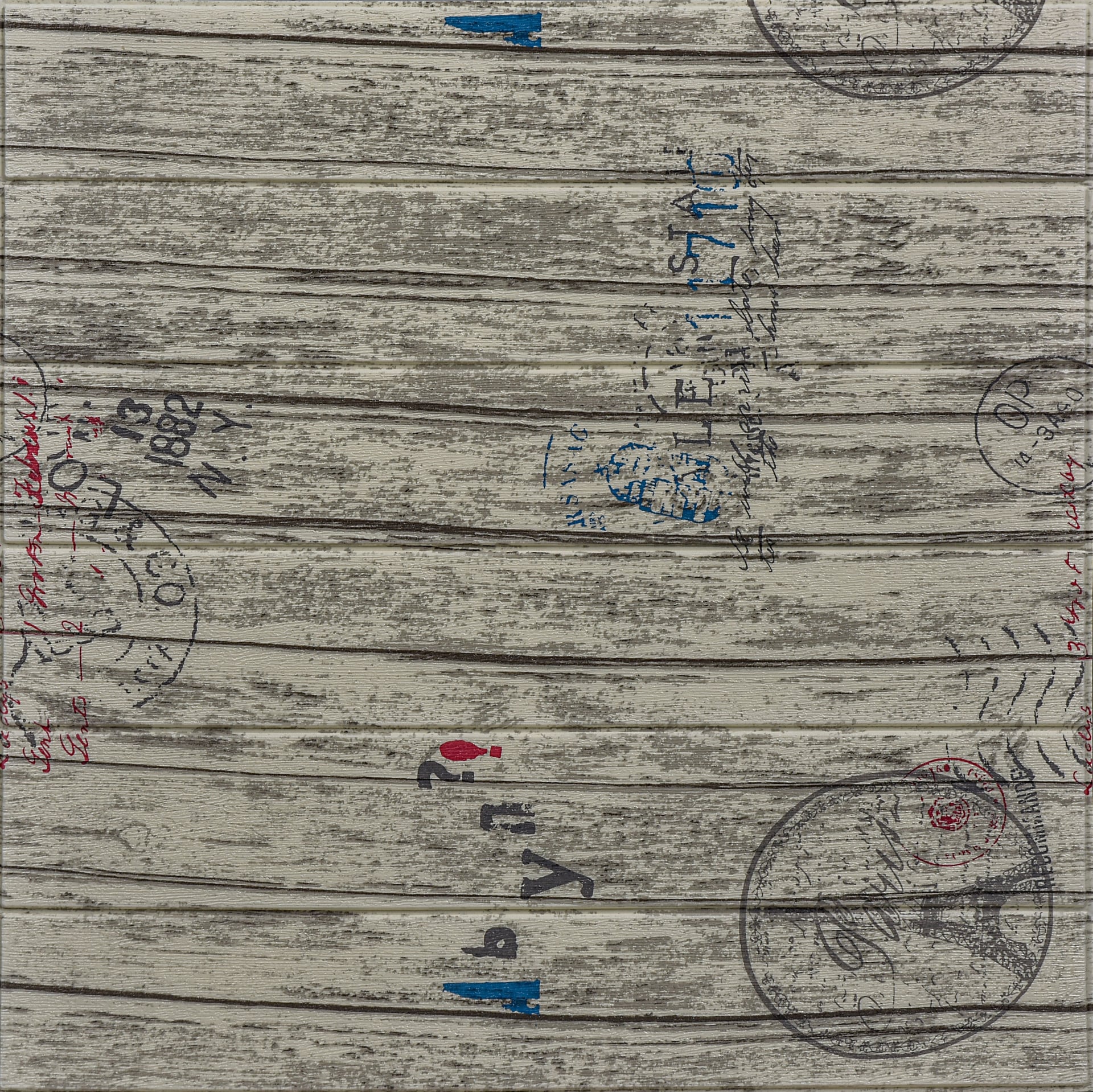 Топлоизолационно самозалепващо пано Wood Grain 70x70x0,6см дърво с печати