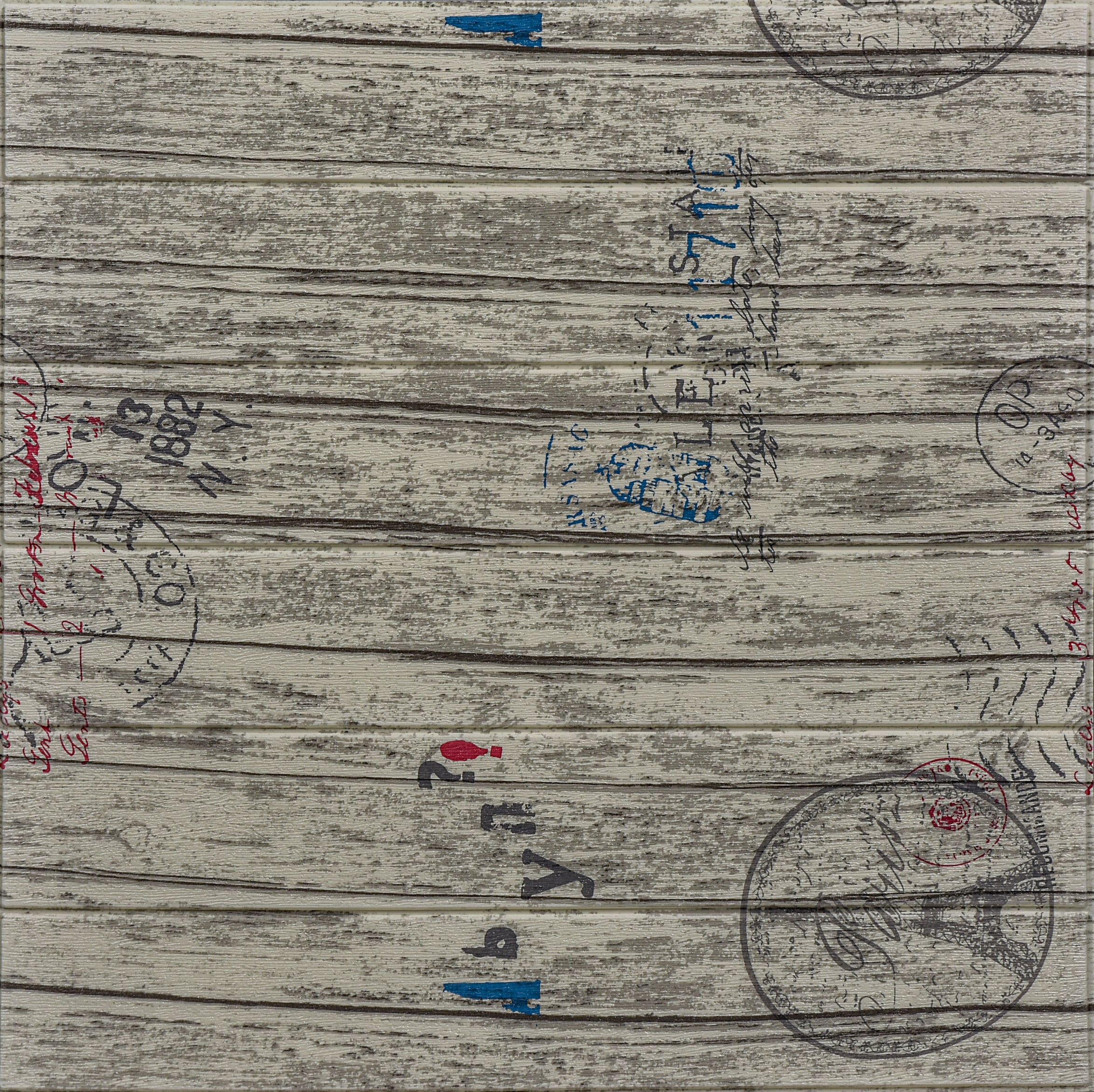 Топлоизолационно самозалепващо пано Wood Grain 70x70x0,6см дърво с печати