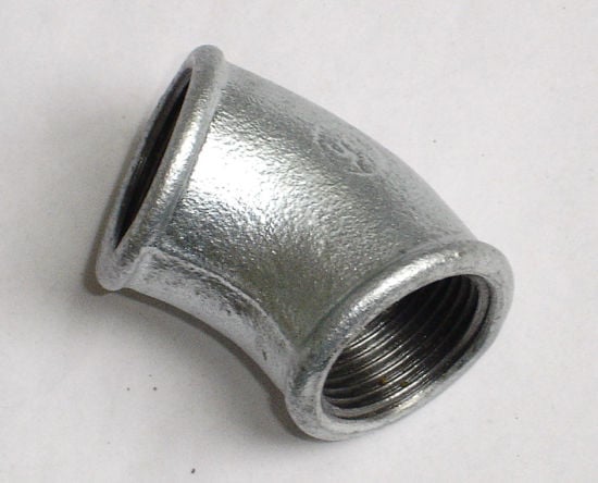 Поцинкована дъга Tsp 45° къса 1/2" ЖЖ