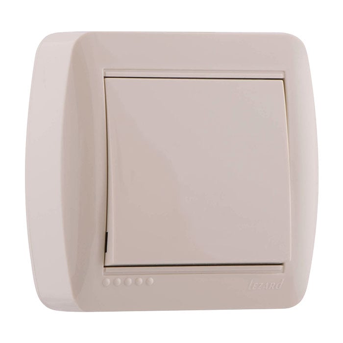 Единичен ключ за открит монтаж Demet Lezard 711-0300-100 крем 