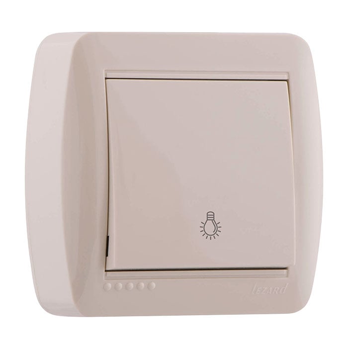 Стълбищен ключ за открит монтаж с индикация Demet Lezard 711-0300-102 крем 