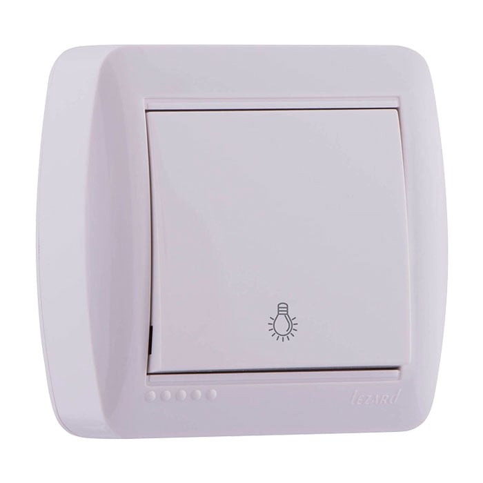Стълбищен ключ за открит монтаж Demet Lezard 711-0200-102 бял