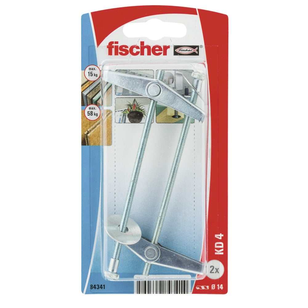 Пружинен дюбел с шпилка Fischer KD4 K NV 84341 / 2 броя