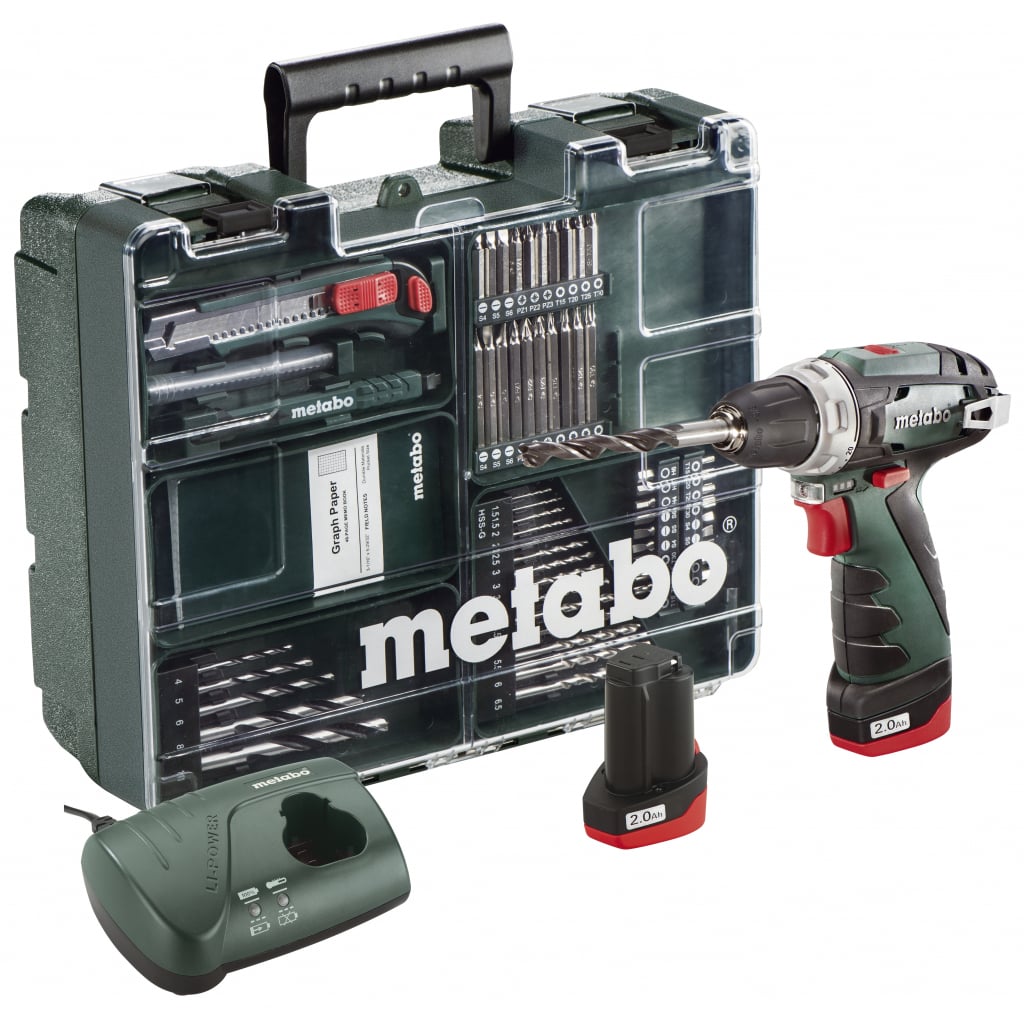 Акумулаторен винтоверт Metabo Powermaxx BS Basic Set 2x2Ah 10.8V 34Nm