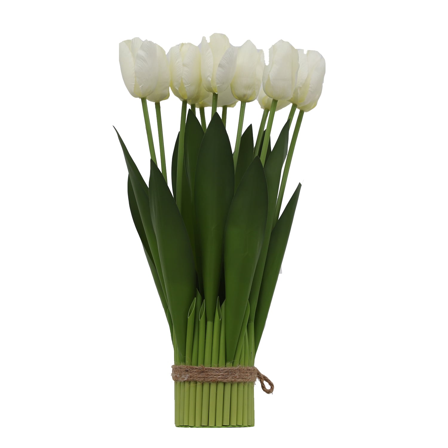 Изкуствено цвете Лалета 12 броя My Garden KD3210 / 41см бели
