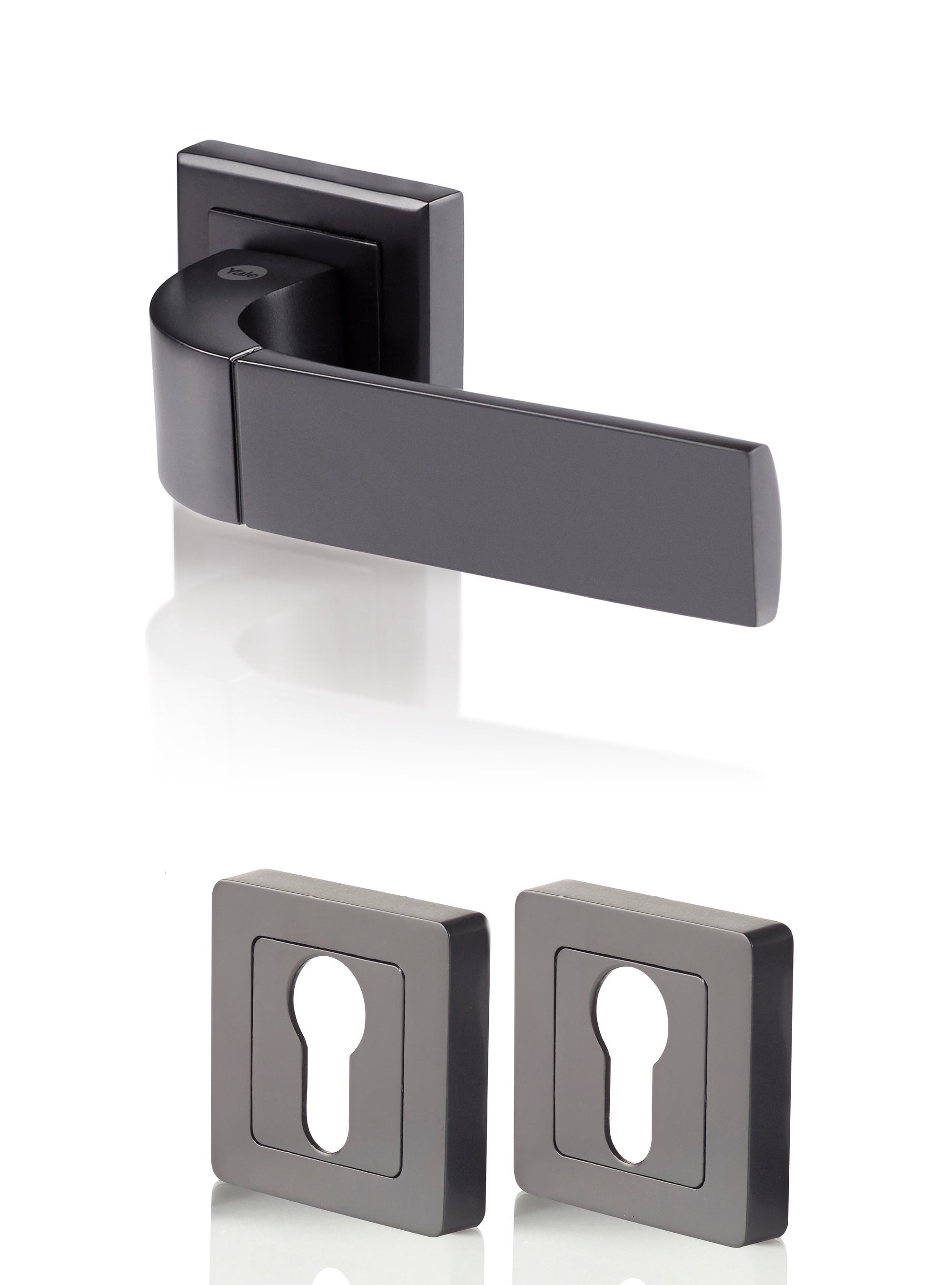 Дръжка с розетка секретен ключ Yale Bologne black mat