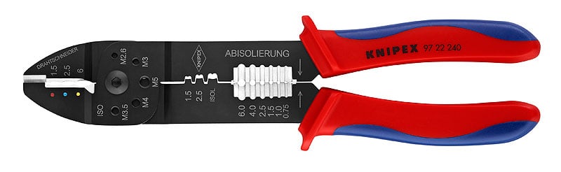 Пресоващи клещи с черен лак с многокомпонентни обложки Knipex 97 22 240 / 240mm