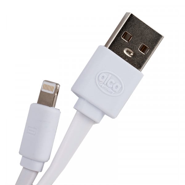 Кабел USB iPhone Lightning Alca 1м бял