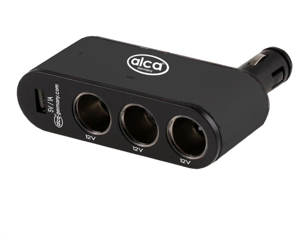 Троен разклонител запалка + USB 60W 12V