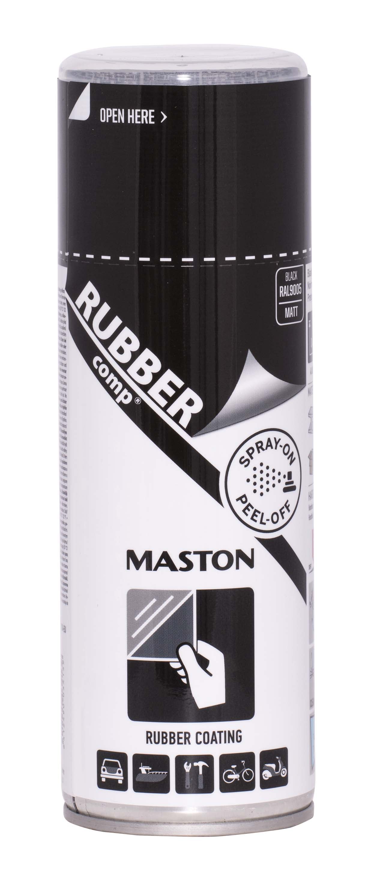 Гумен спрей боя Maston черен мат 400 ml