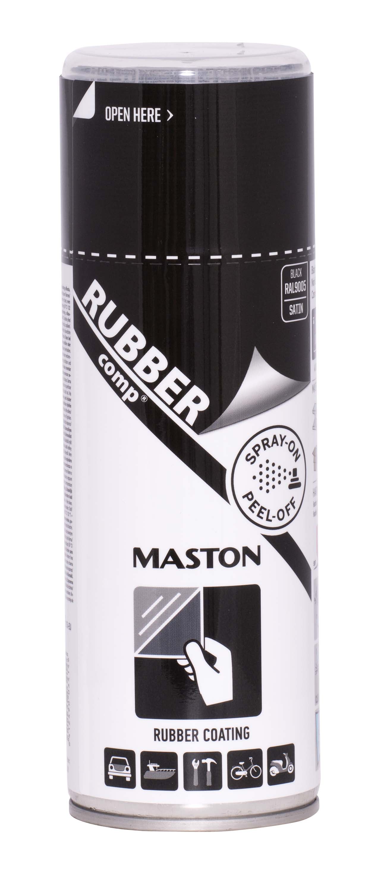 Гумен спрей боя Maston черен сатен 400 ml