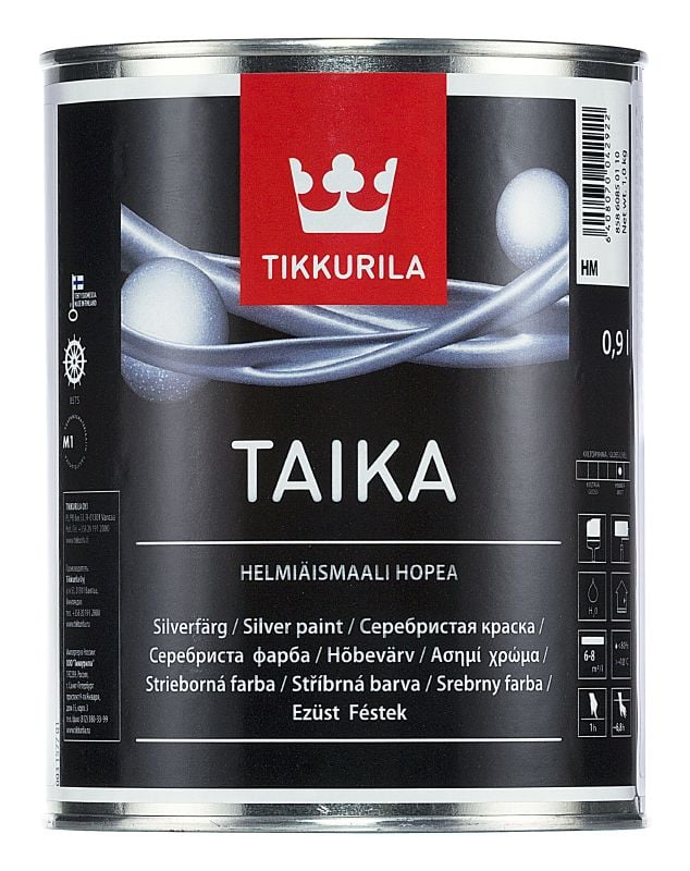 Перлена плътна боя Taika HM сребро 0,9л