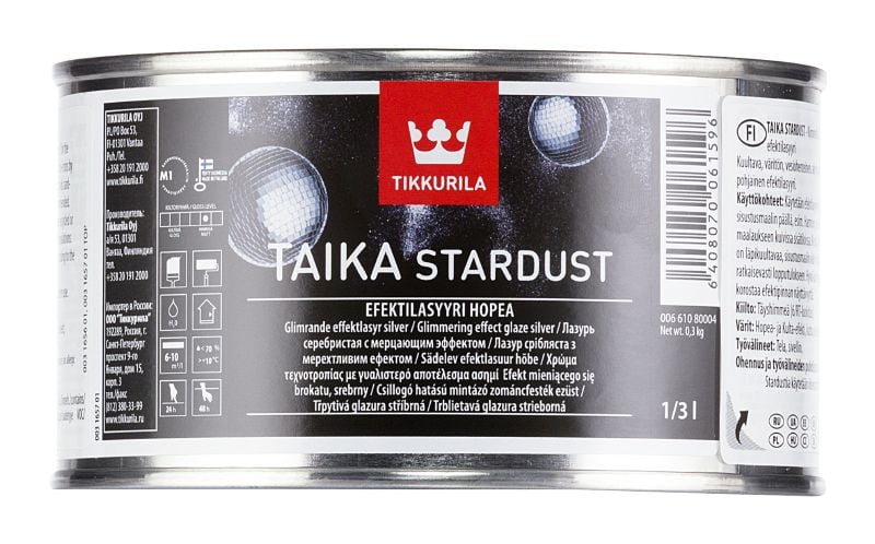 Декоративна боя Taika Stardust Звезден прах сребро 0,33л
