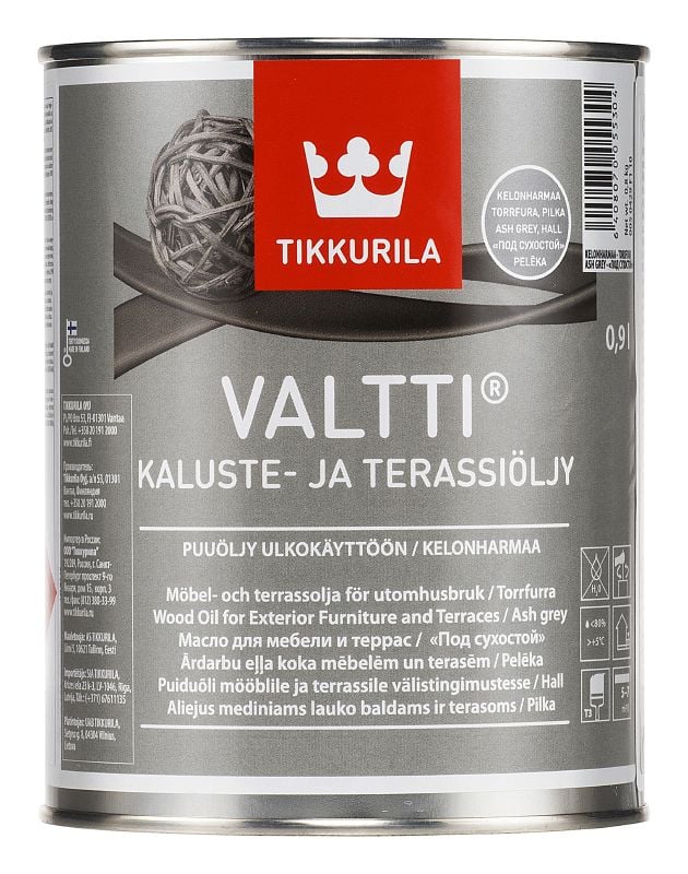 Масло за градинска мебел и тераса Valtti Terrace Oil пепеливо сиво 0,9л