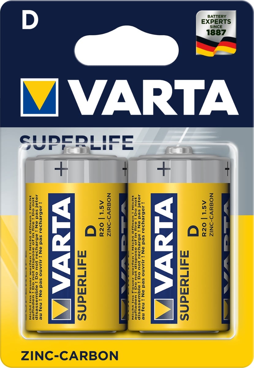 Батерии Varta Superlife 2020 D / 2 броя
