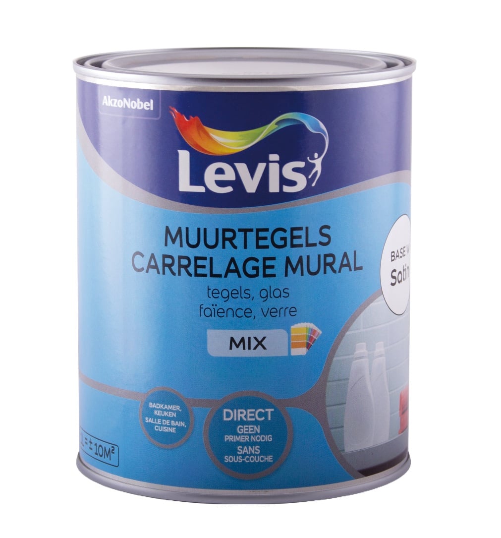 Боя за стенни плочки Levis Muurtegels Satin / База W / 1л