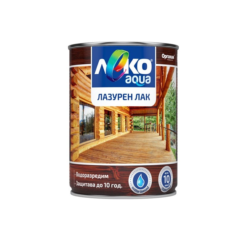Лазурен лак Леко Aqua африкански тик 2,5л
