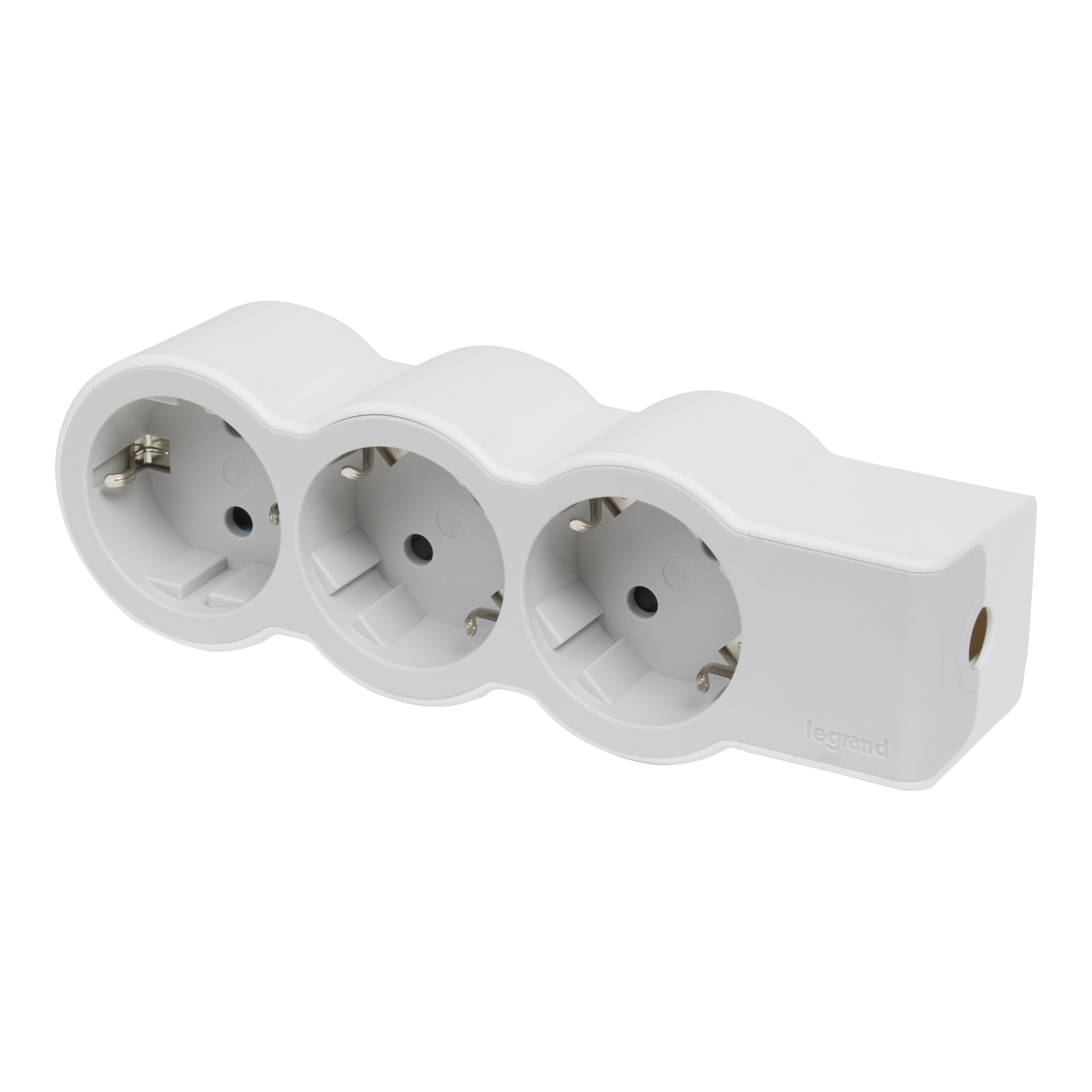 Разклонител 3x2P+E без кабел Standard Legrand бял