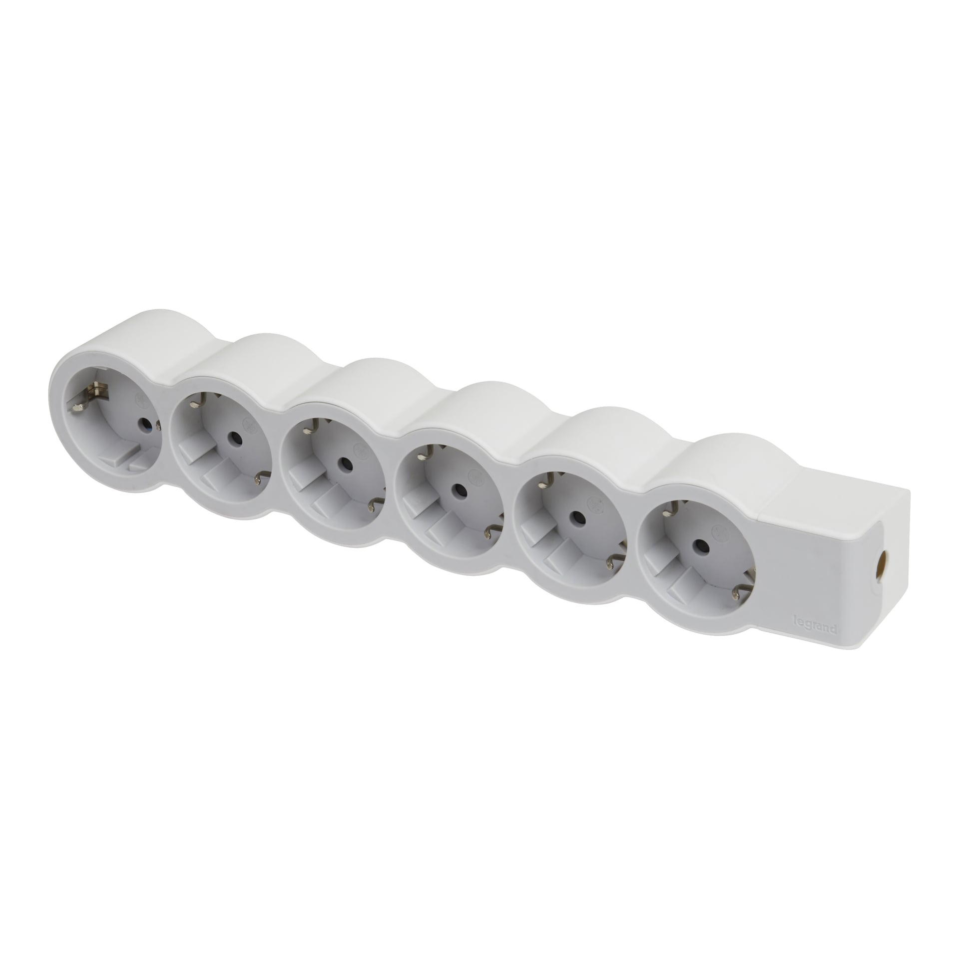 Разклонител 6x2P+E без кабел Standard Legrand бял