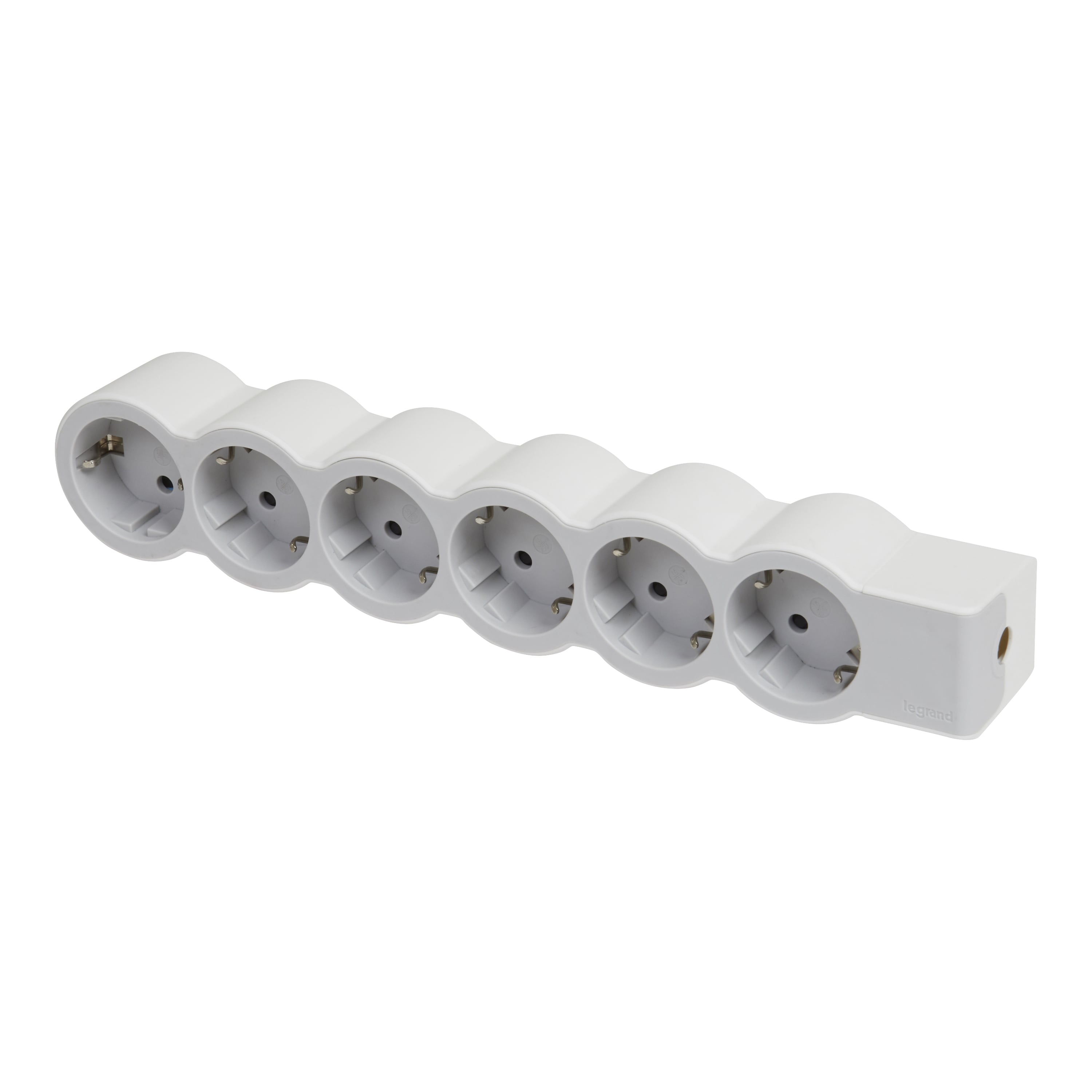 Разклонител 6x2P+E без кабел Standard Legrand бял