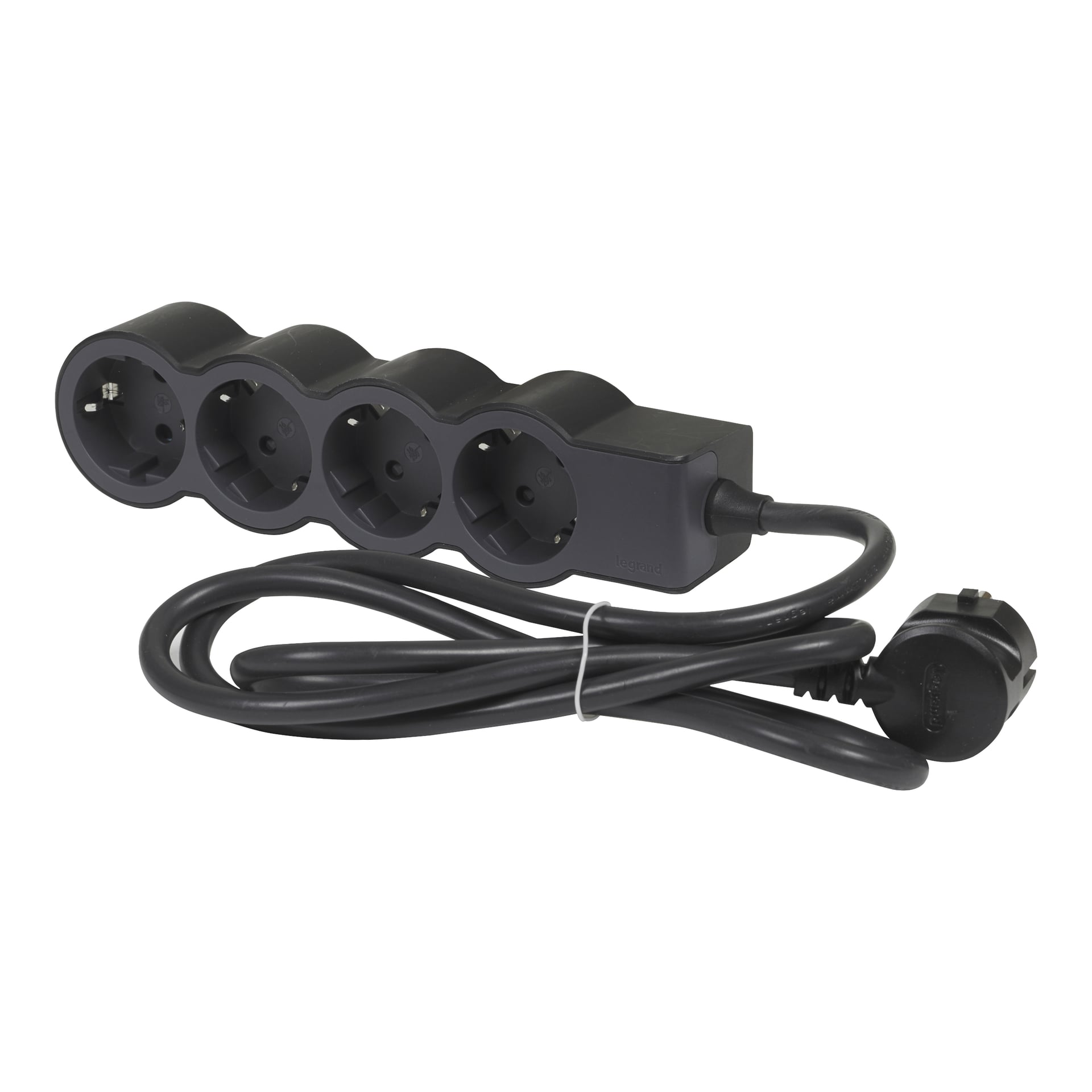 Разклонител Standard Legrand черен 4x2P+E с кабел 1.5 метра / 1.5mm2 