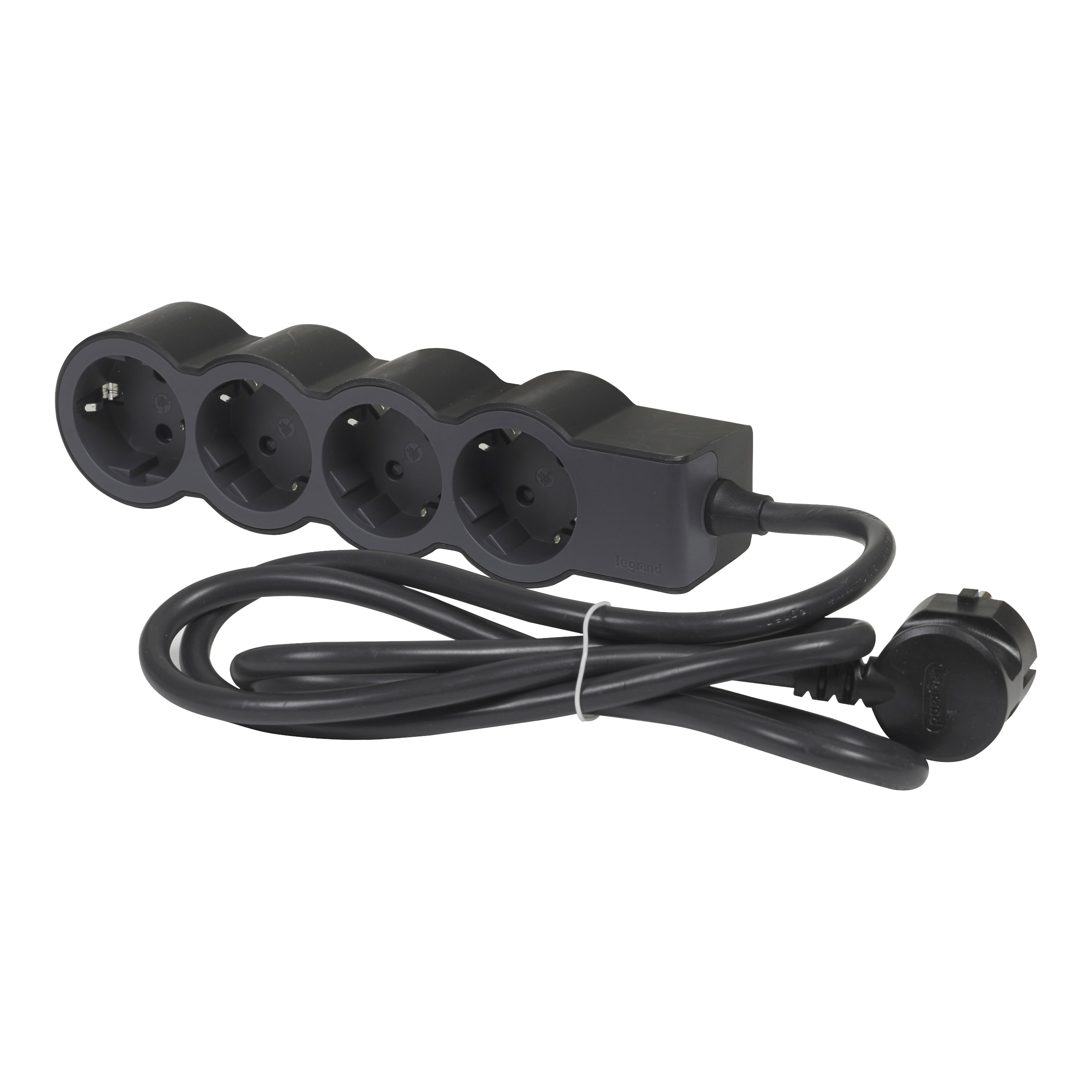 Разклонител 4x2P+E с кабел 3 метра / 1.5mm2 Standard Legrand черен