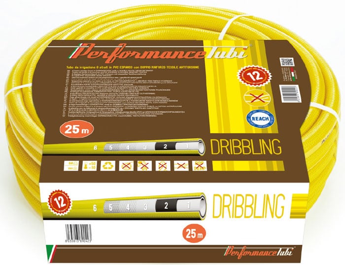 Градински шестслоен маркуч Dribbling 1/2'' 25м 12-36 bar