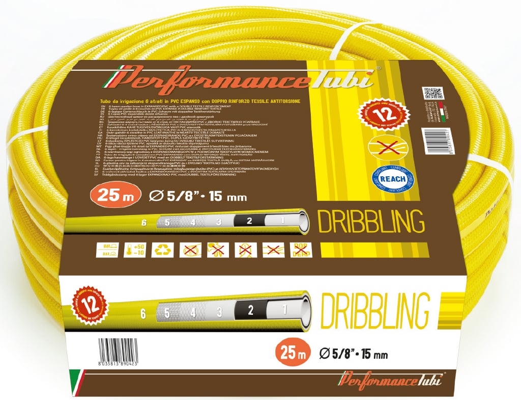 Шестслоен градински маркуч Dribbling 1'' 25м 