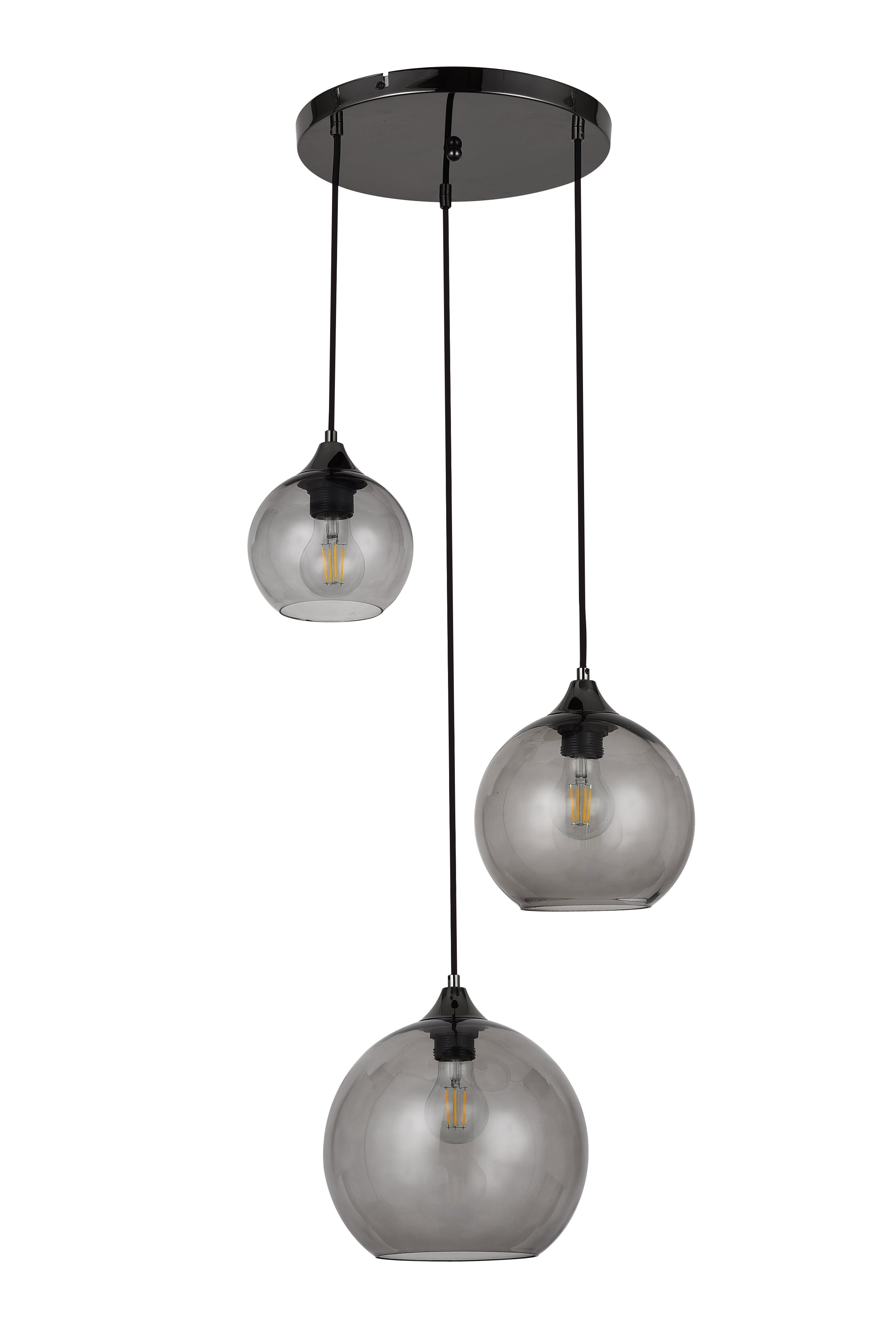 Пендел Rabalux Tanesha E27 3x40W черен/опушено стъкло